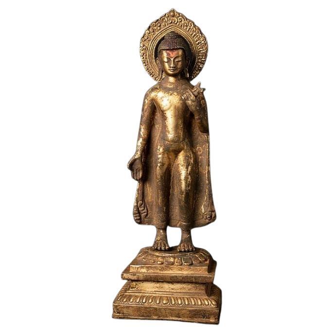 Antike Nepali-Buddha-Statue aus Bronze aus Nepal