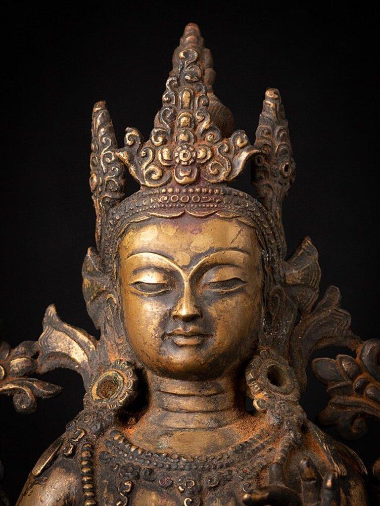 Antique Bronze Nepali Lokeshwor Statue from Nepal For Sale at 1stDibs