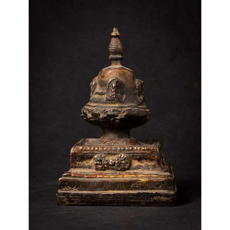 Nepalese Antique Bronze Nepali Stupa from Nepal