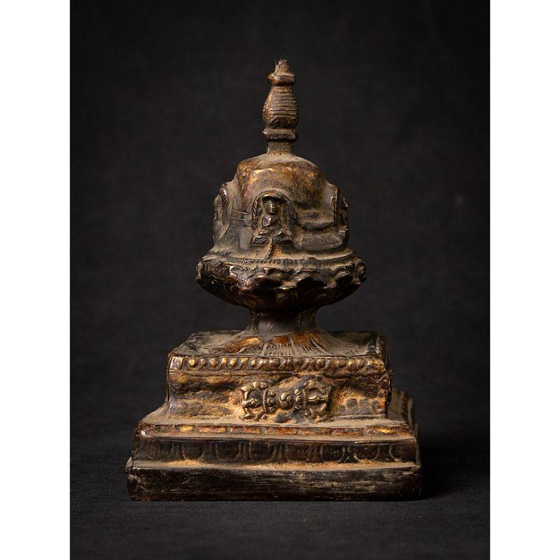 19th Century Antique Bronze Nepali Stupa from Nepal