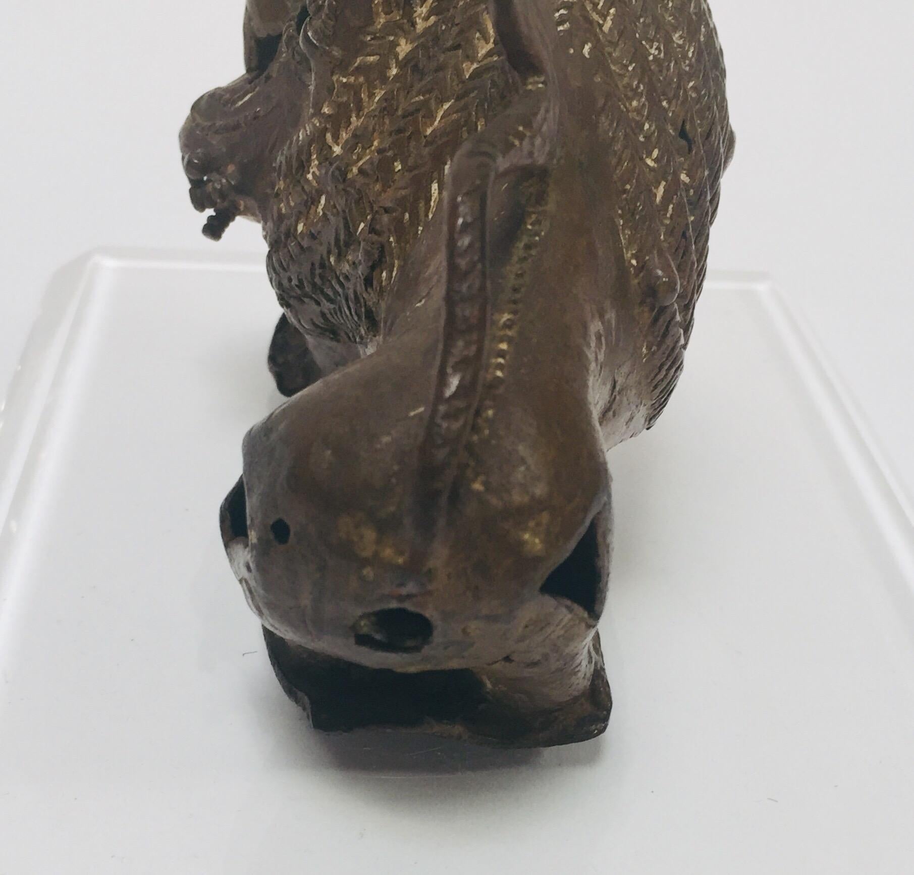 Antique Bronze of a Mythical Lion Beast For Sale 7