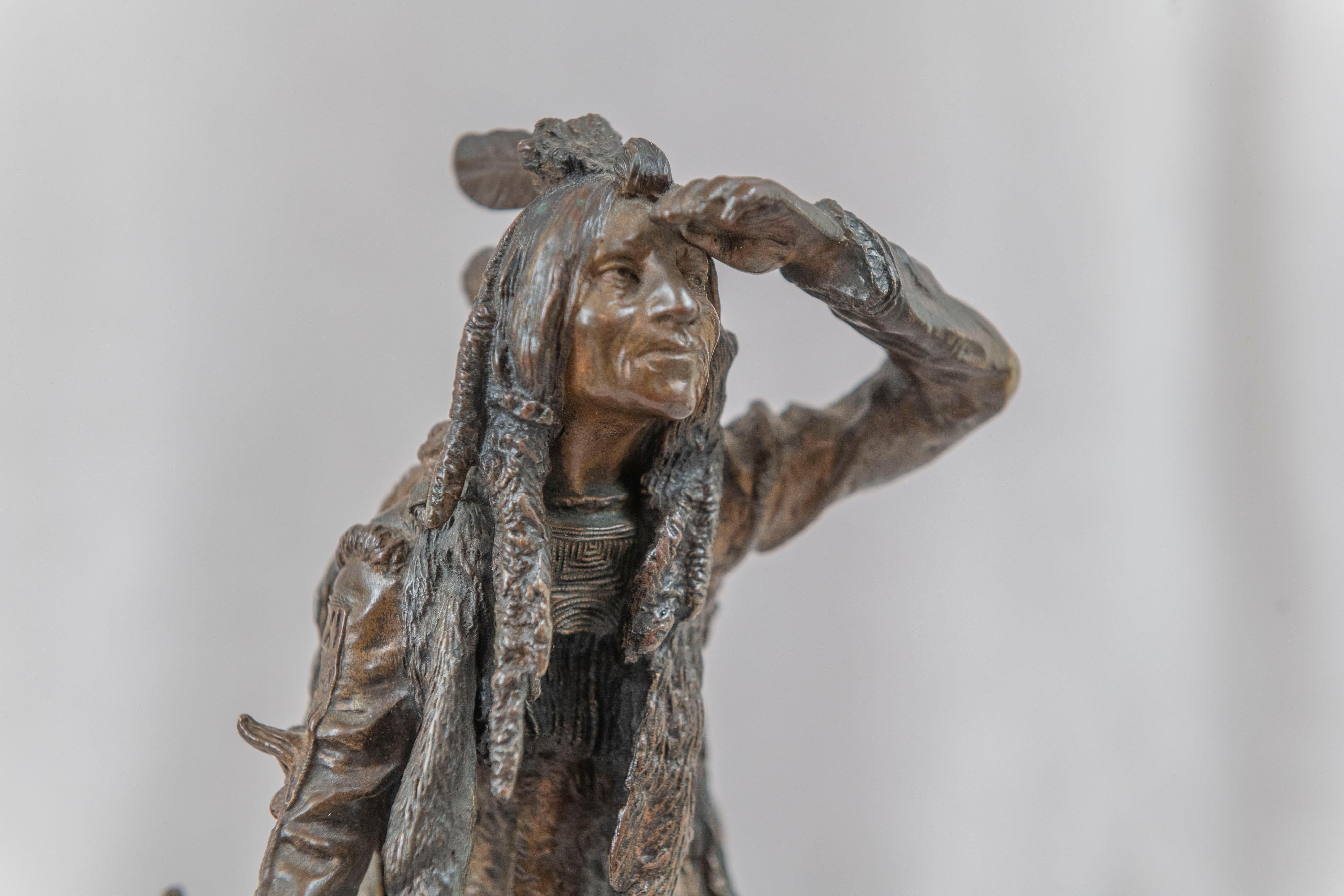 Autre Bronze ancien d'un indien américain, signé Kauba, autrichien (1865-1922) en vente