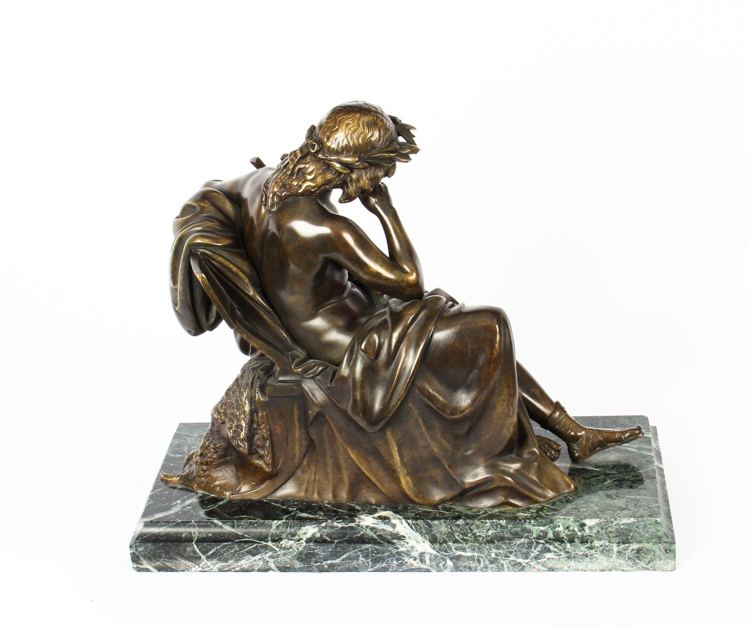 Antique Bronze of Orpheus, Albert-Ernest Carrier-Belleuse, 19th Century In Good Condition In London, GB