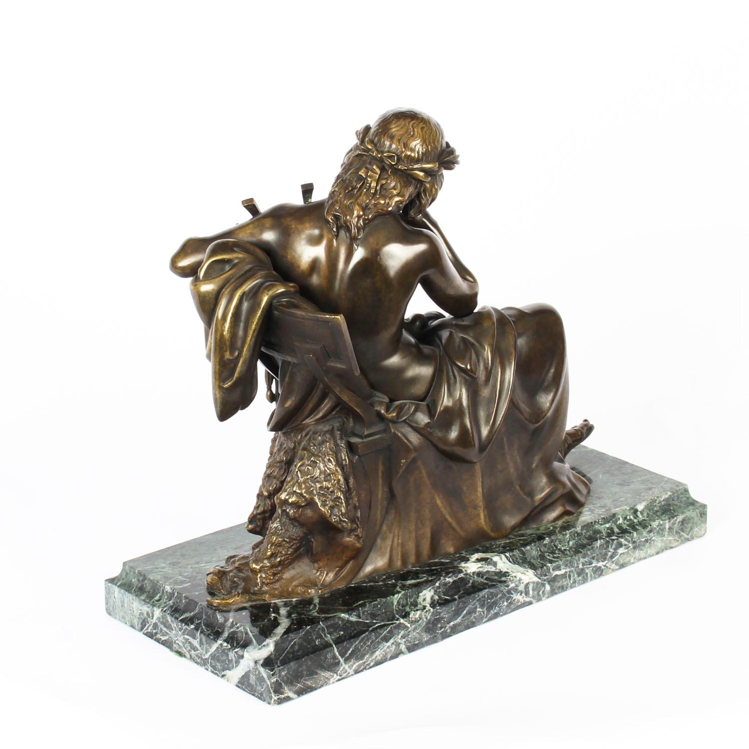 Mid-19th Century Antique Bronze of Orpheus, Albert-Ernest Carrier-Belleuse, 19th Century