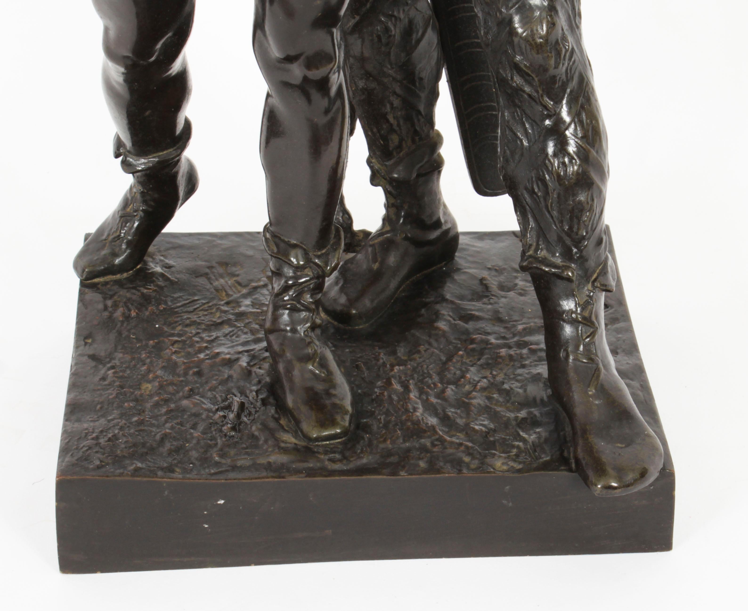 Antike Bronzestatue des Vercingetorix mit seinem Sohn aus dem 19. Jahrhundert von Emile Laporte im Angebot 7