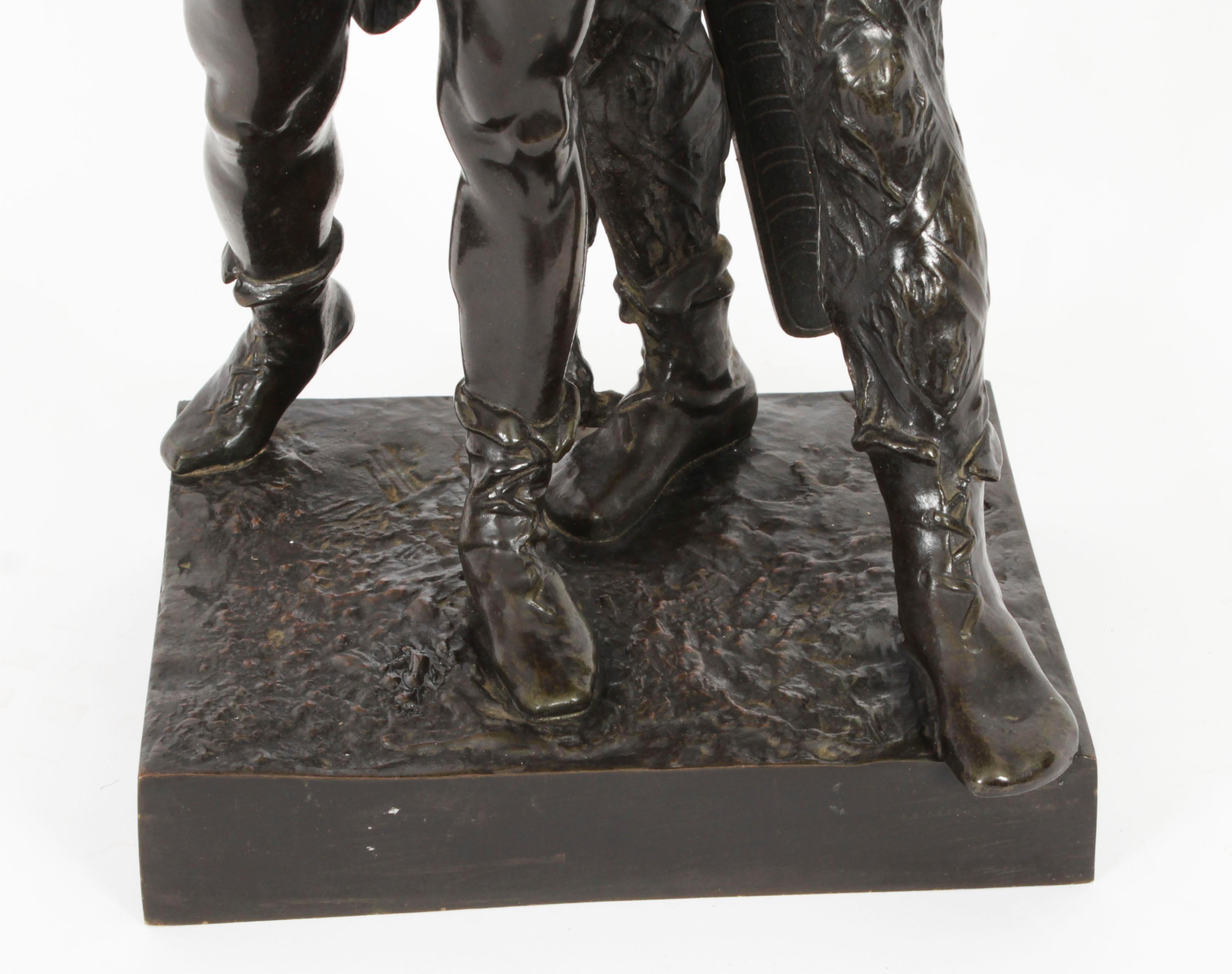 Antike Bronzestatue des Vercingetorix mit seinem Sohn aus dem 19. Jahrhundert von Emile Laporte im Angebot 10