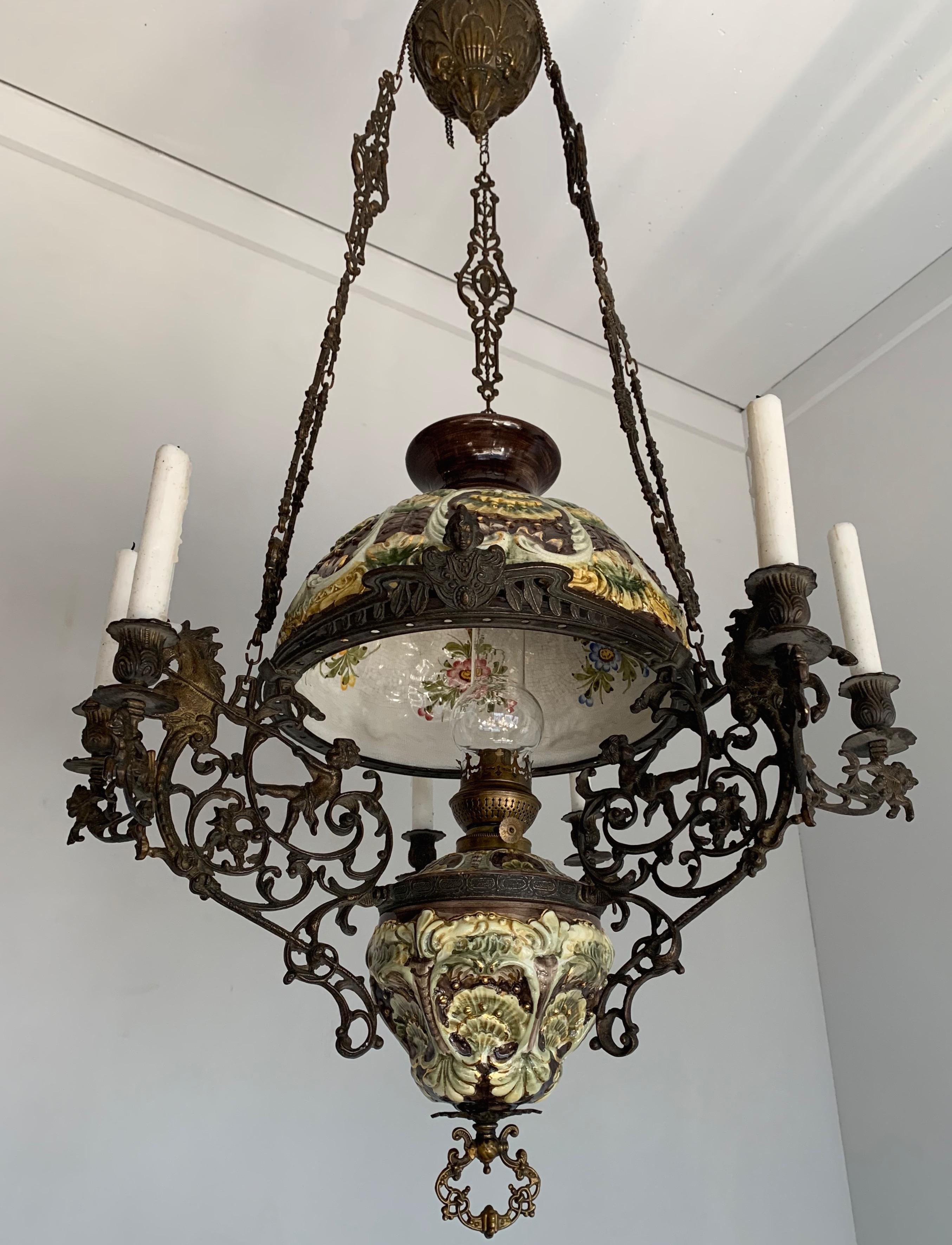 antique oil lamp chandelier