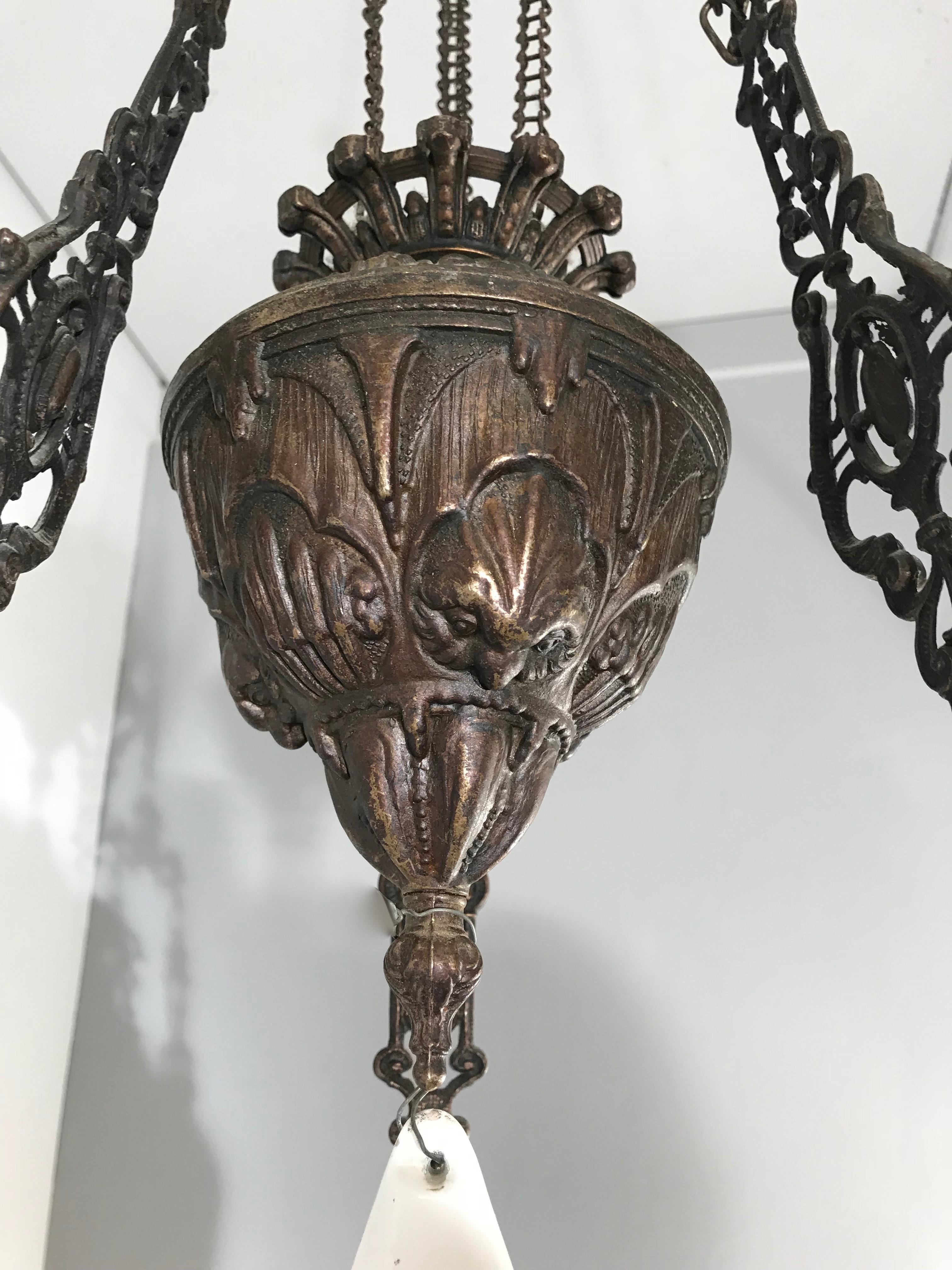 antique oil chandelier