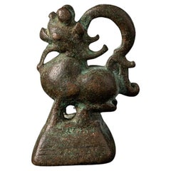 Peso de opio de bronce antiguo de Birmania