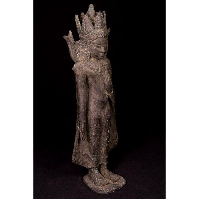 Antique Bronze Pagan Buddha Statue from Burma For Sale 8