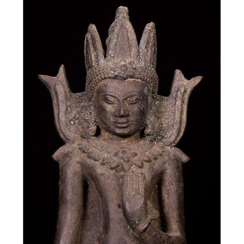 Antique Bronze Pagan Buddha Statue from Burma For Sale 1