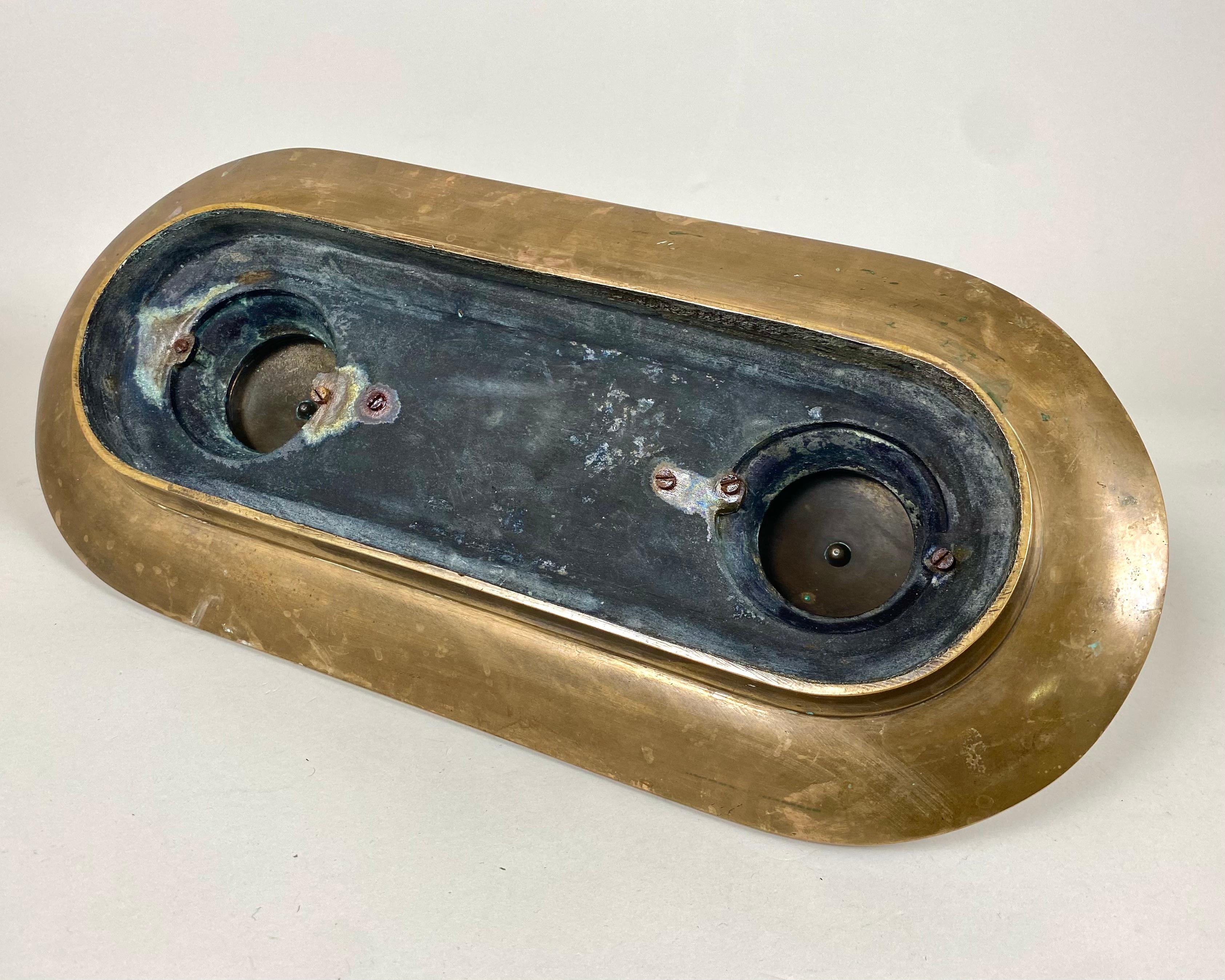Antique Bronze Pen Tray & Double Inkwell Desk Set 19 Century, France 1