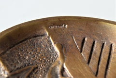 Antique Bronze Plate, Signed "D´Aubrée", France, Jewelry Tray, 20th Century