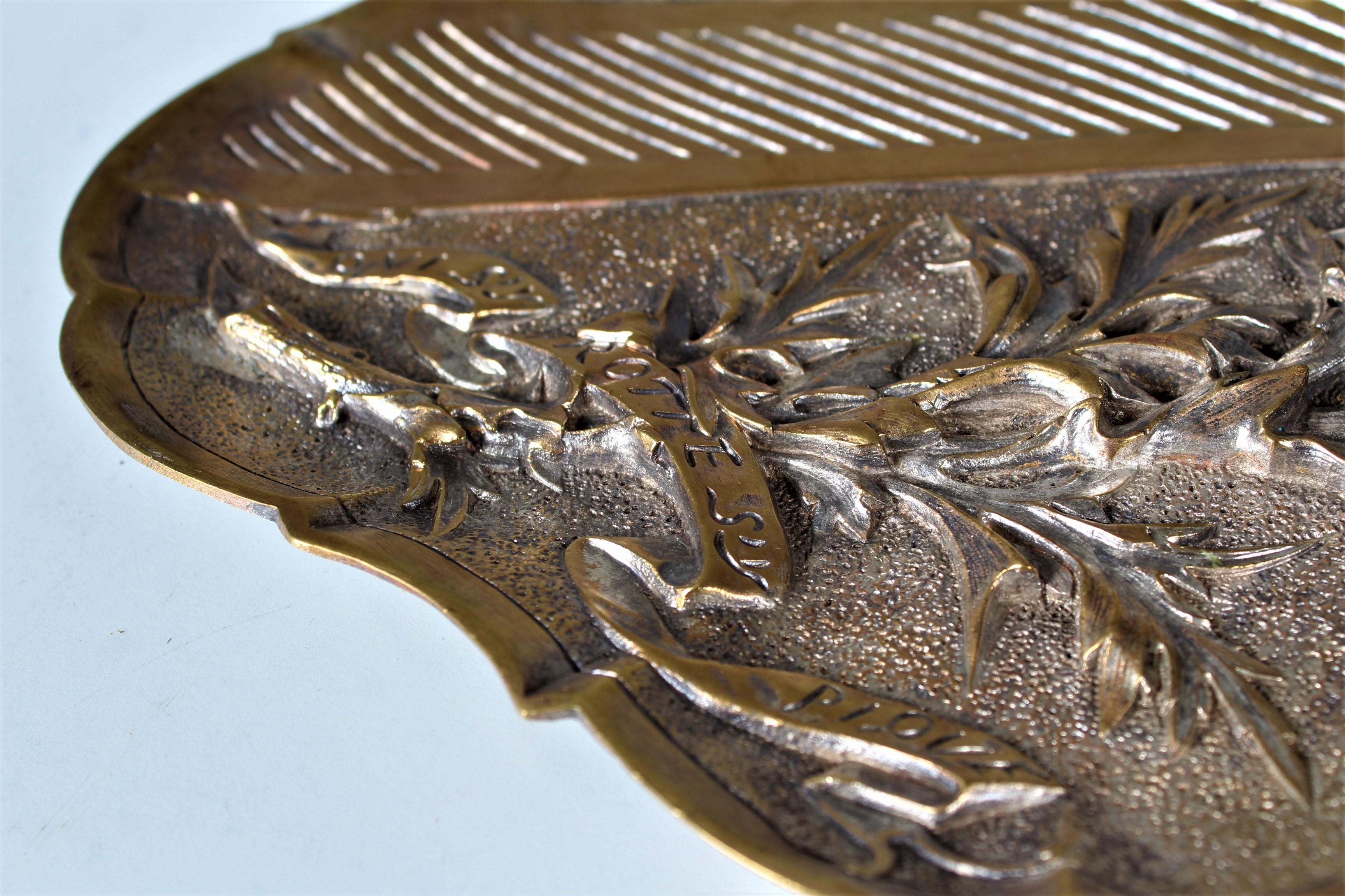Antike Bronzeplatte, signiert 