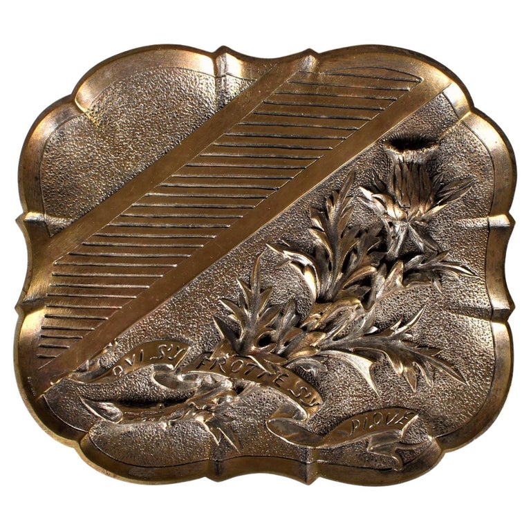 Antique Bronze Plate, Signed "D´Aubrée", France, Jewelry Tray, 20th