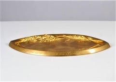 Antique Bronze Plate, Utensil Tray, Bronze Doré, Signed M. Arvisenet