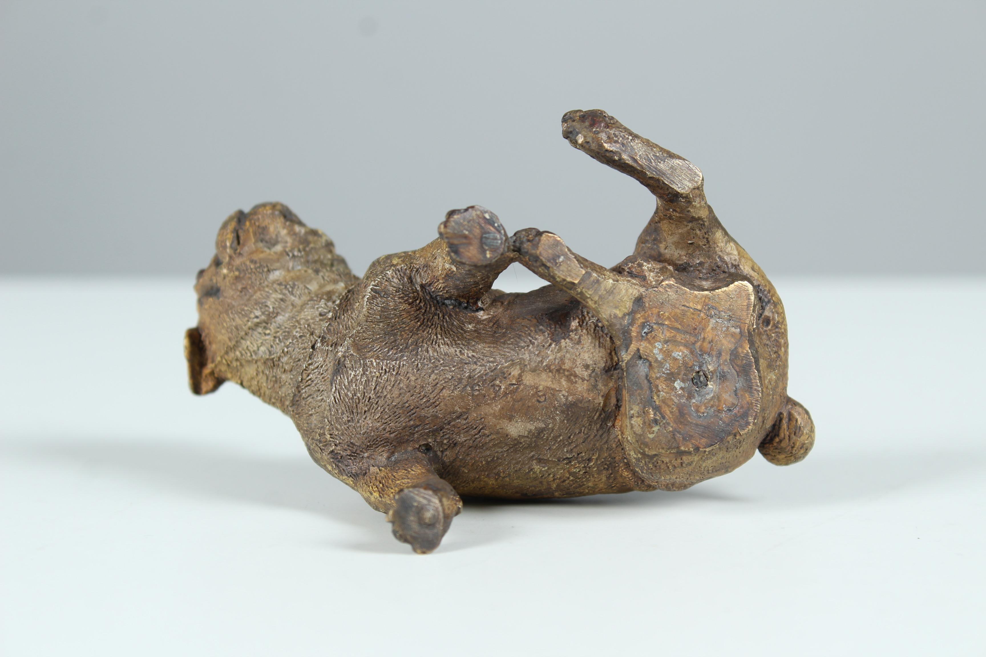 Antike Pug-Skulptur aus Bronze, frühes 20. Jahrhundert im Angebot 3