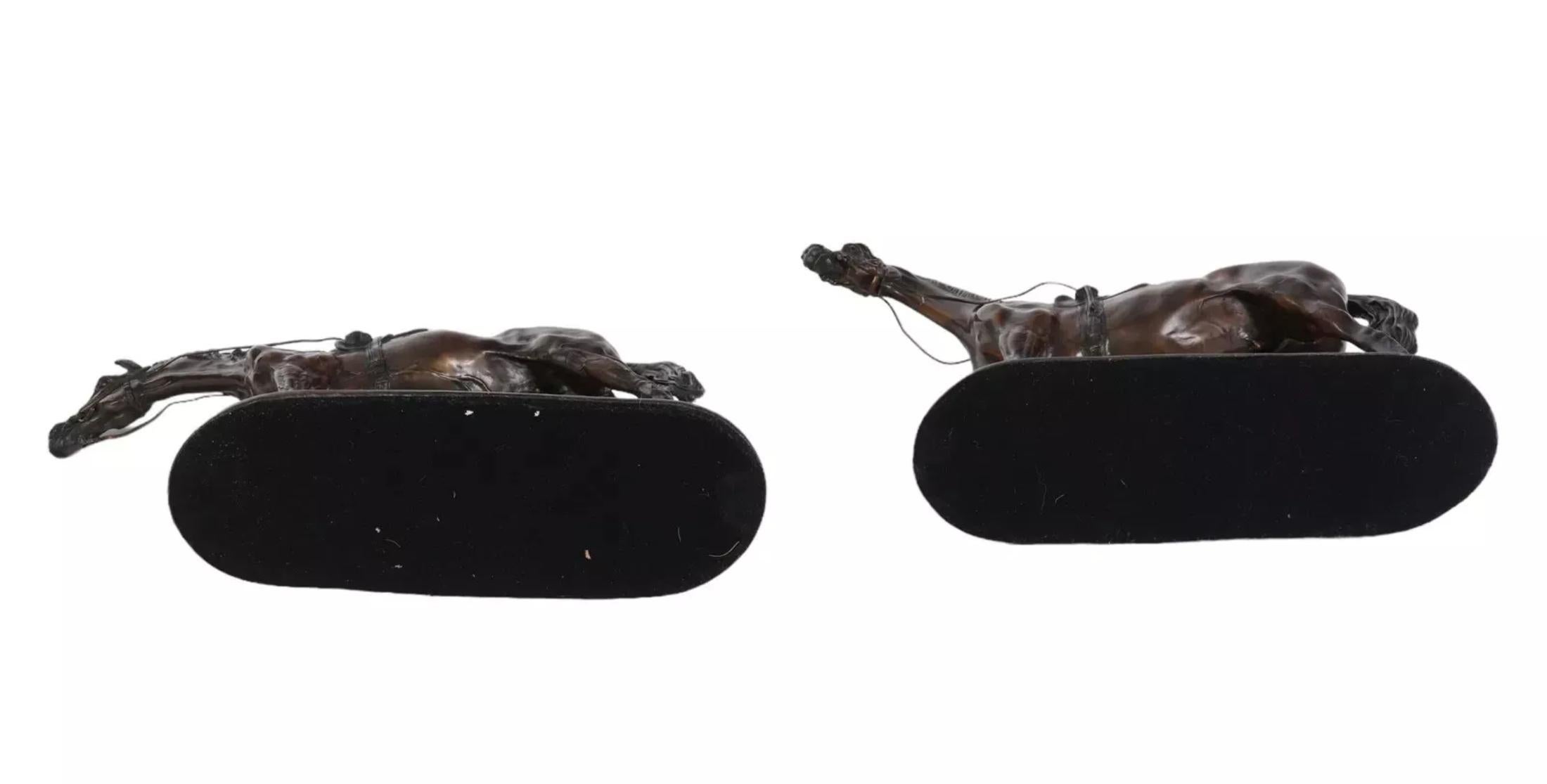 Bronze Statues anciennes de chevaux de course, patinées, Jules Moigniez (Fr. 1835-1894) en vente