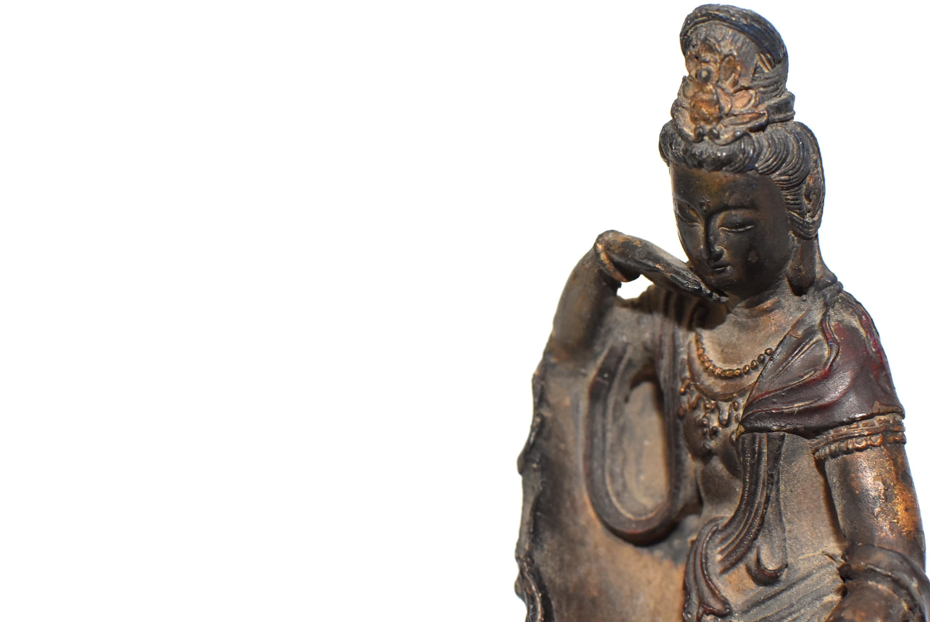 Antique Bronze Reclining Kwan Yin Statue 10