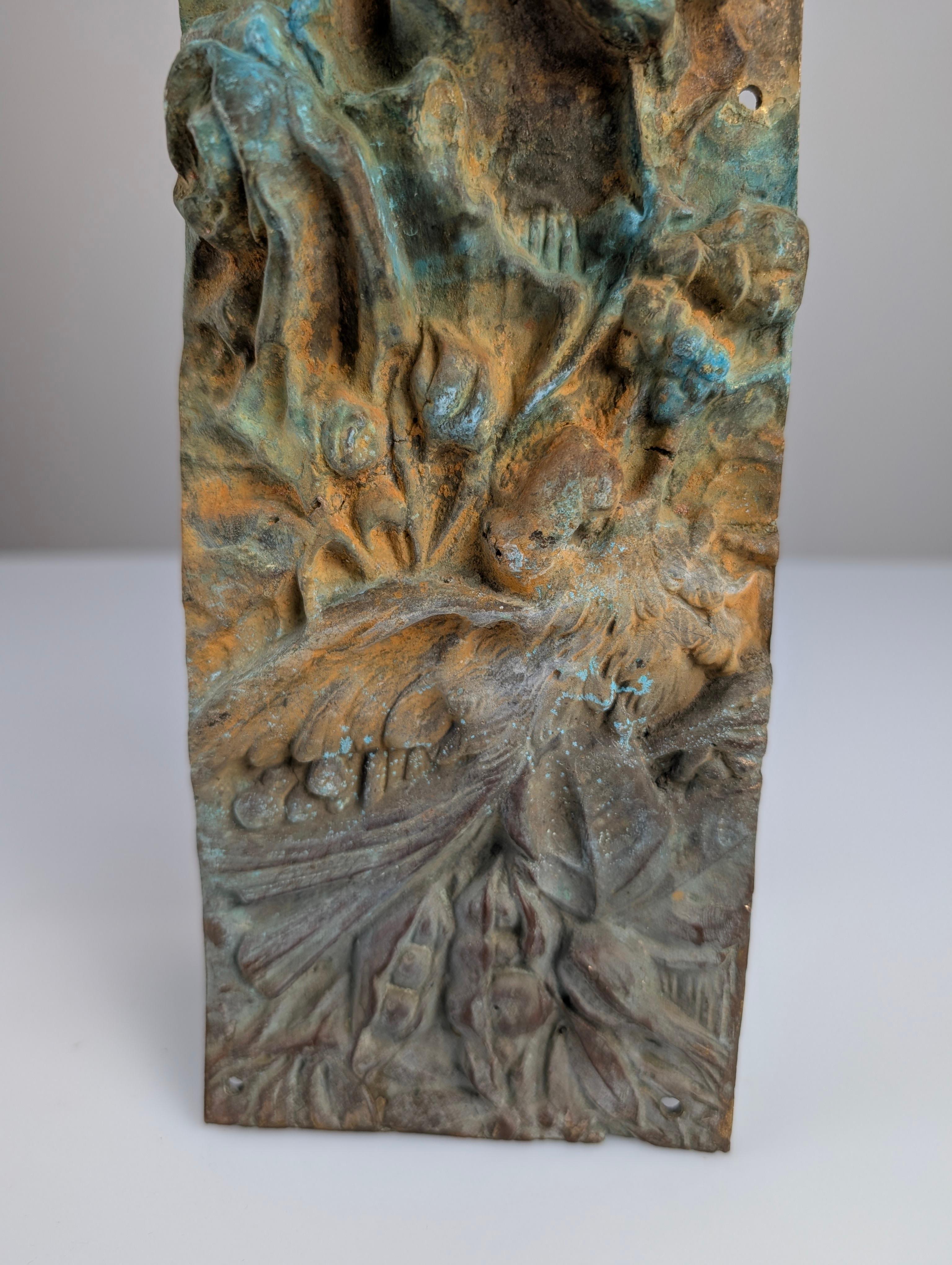 Antique Bronze Relief of Nature and Birds, 1900s For Sale 2