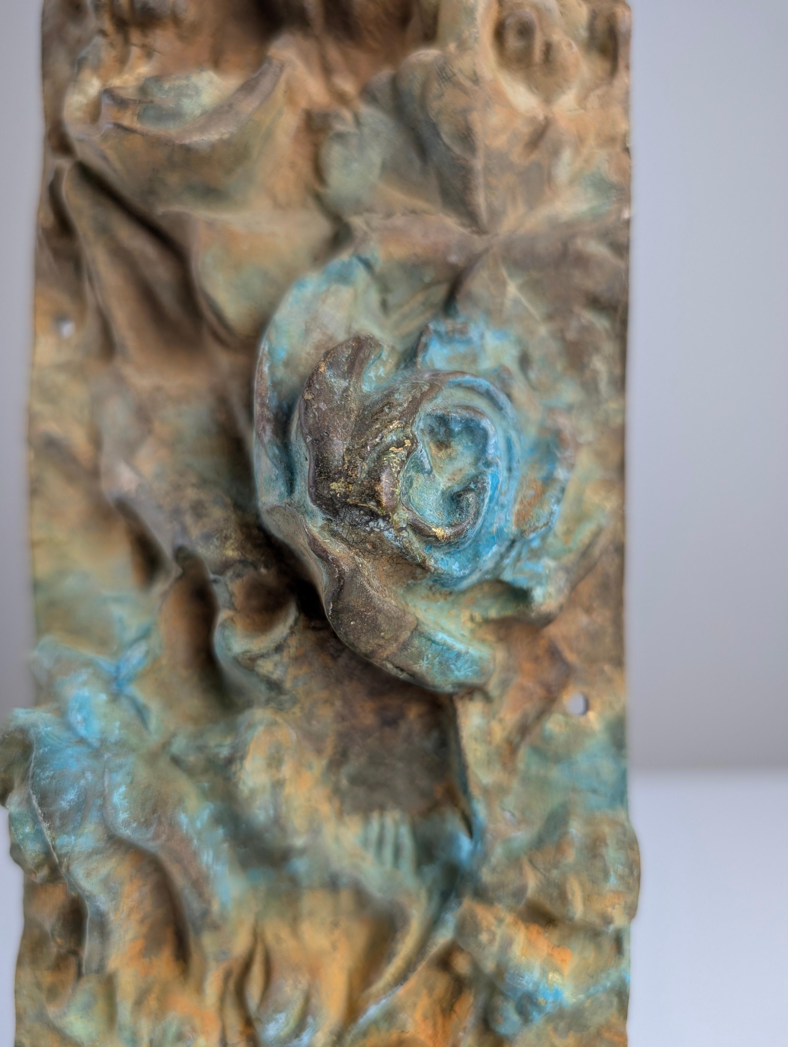 Antique Bronze Relief of Nature and Birds, 1900s For Sale 3