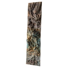Antique Bronze Relief of Nature and Birds, 1900s
