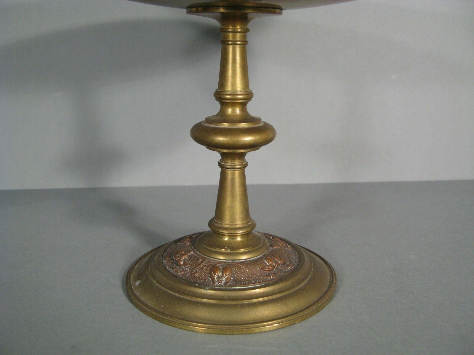 French Antique Bronze Renaissance Style Coupe: Love, Couple, and Cupid Motif - 1Y157