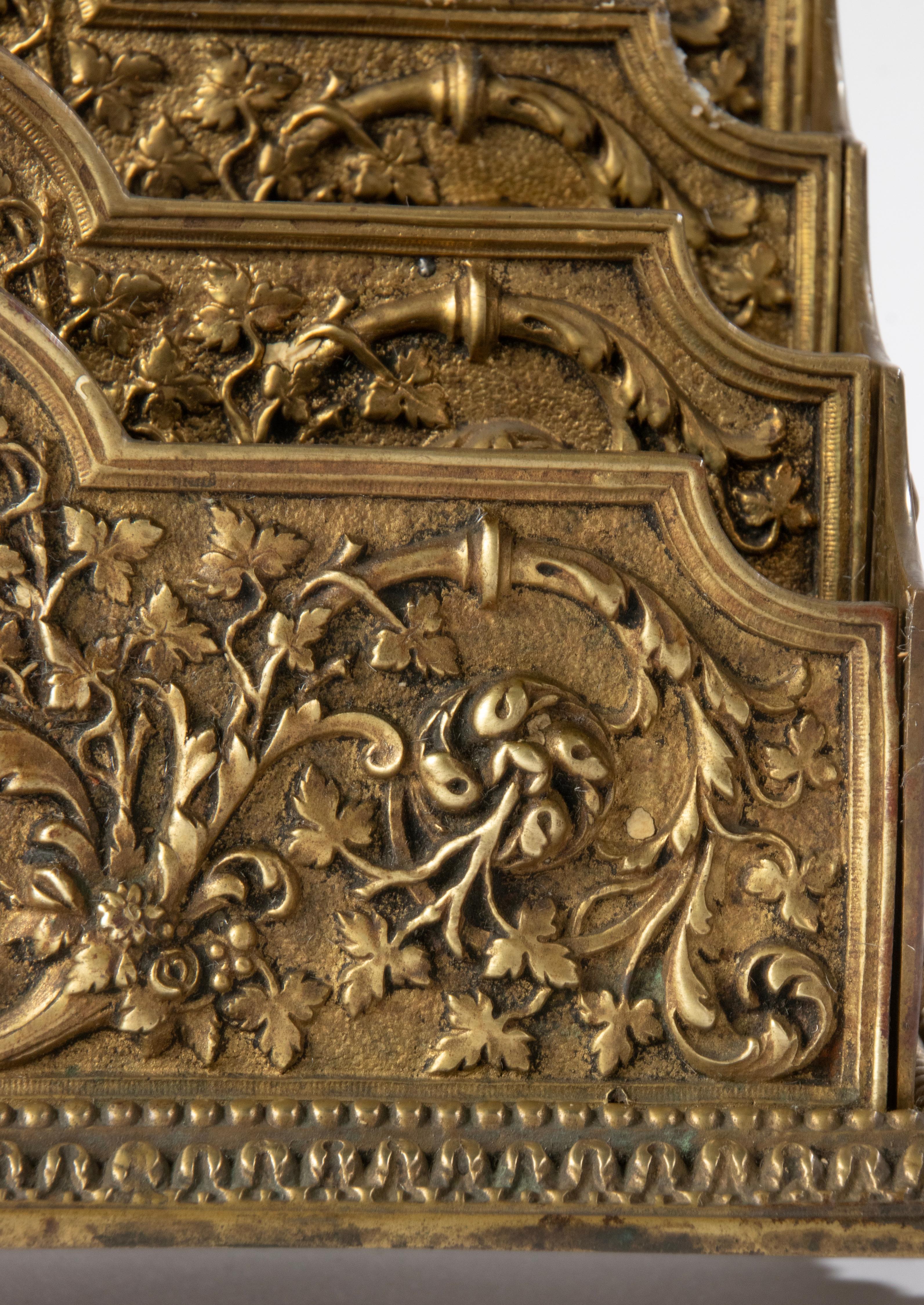 Antique Bronze Renaissance Style Desk Letter Rack 8