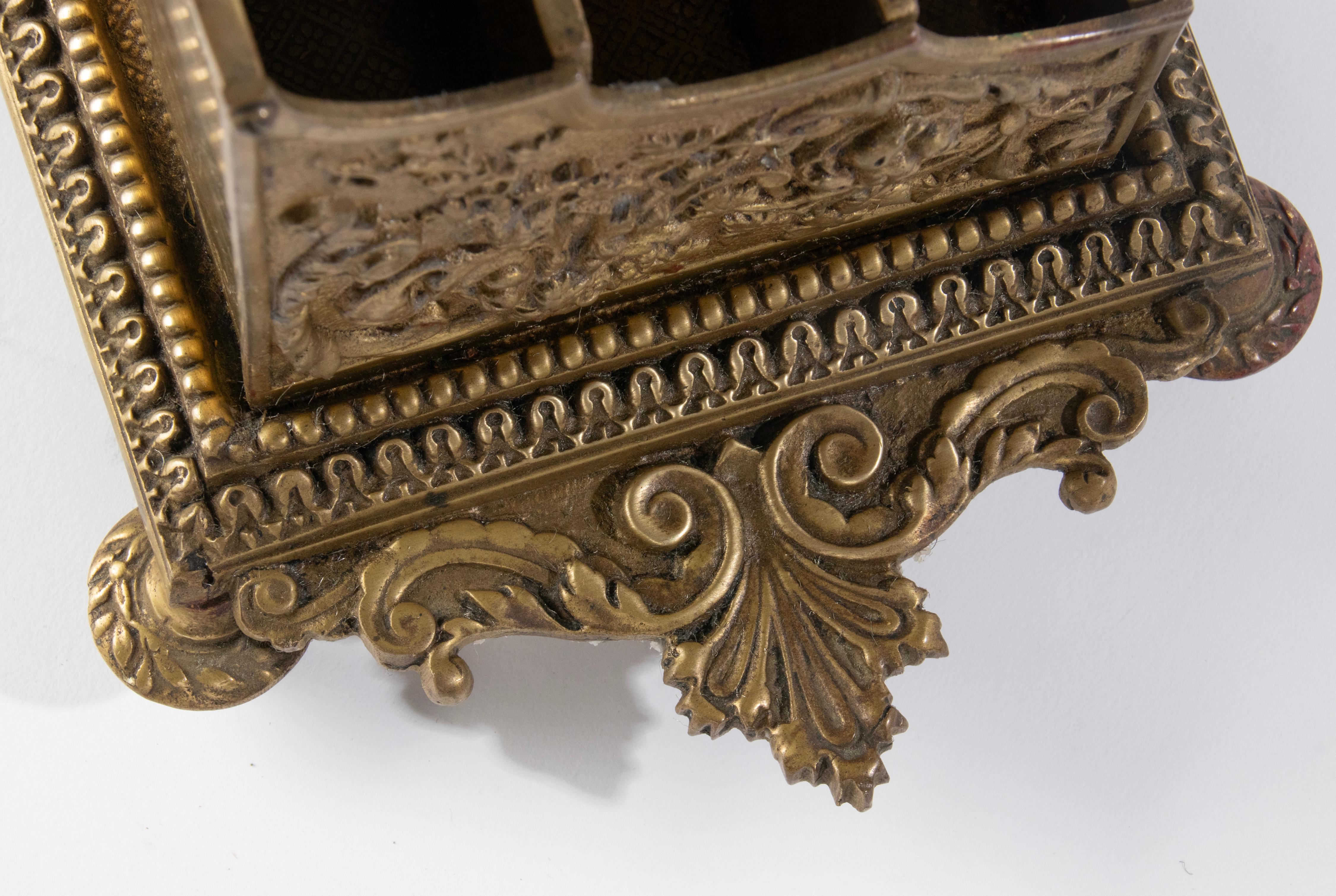 Antique Bronze Renaissance Style Desk Letter Rack 3