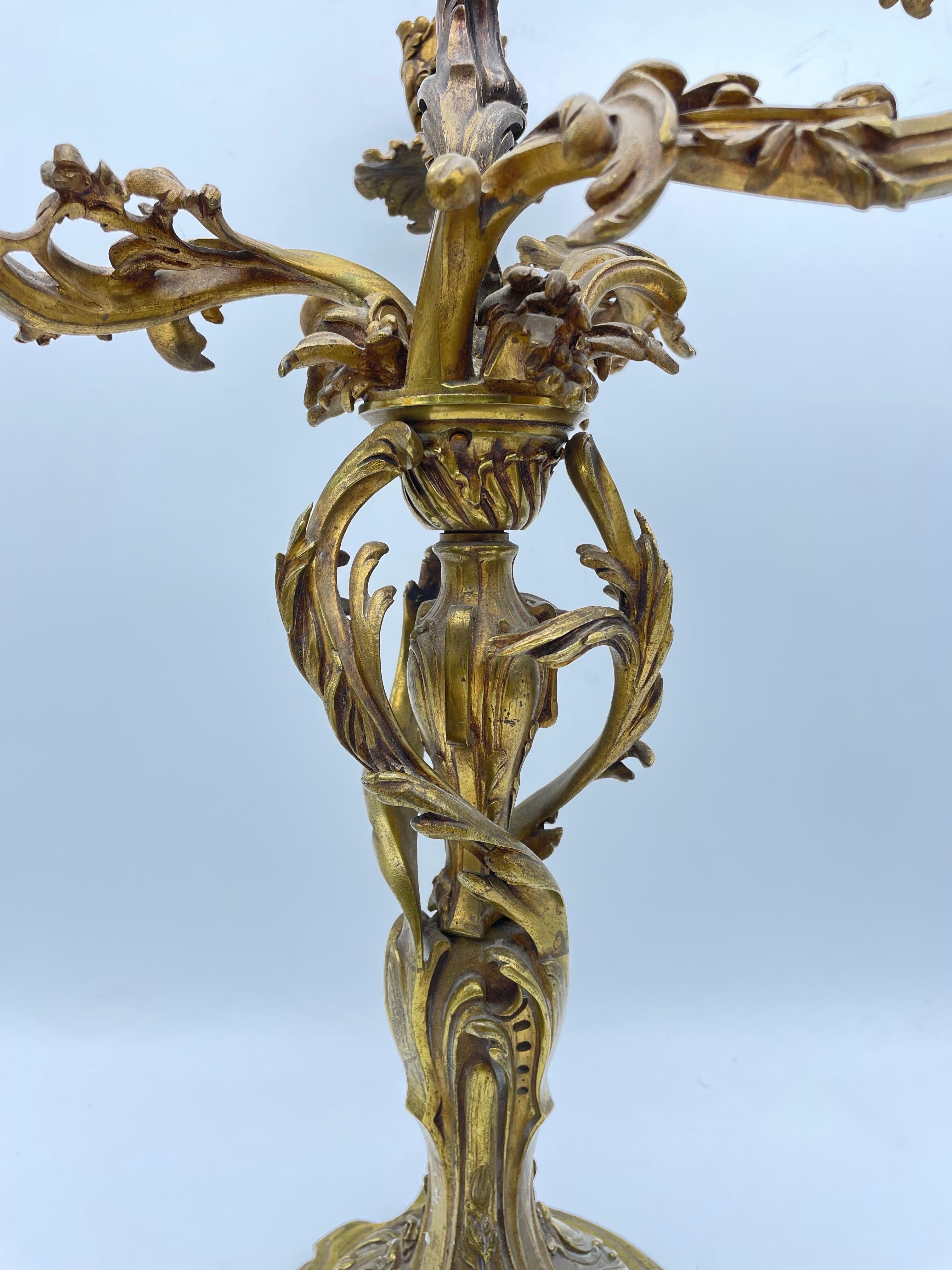 Antique Bronze Rococo Candlestick from Around, 1880 In Good Condition For Sale In Berlin, DE