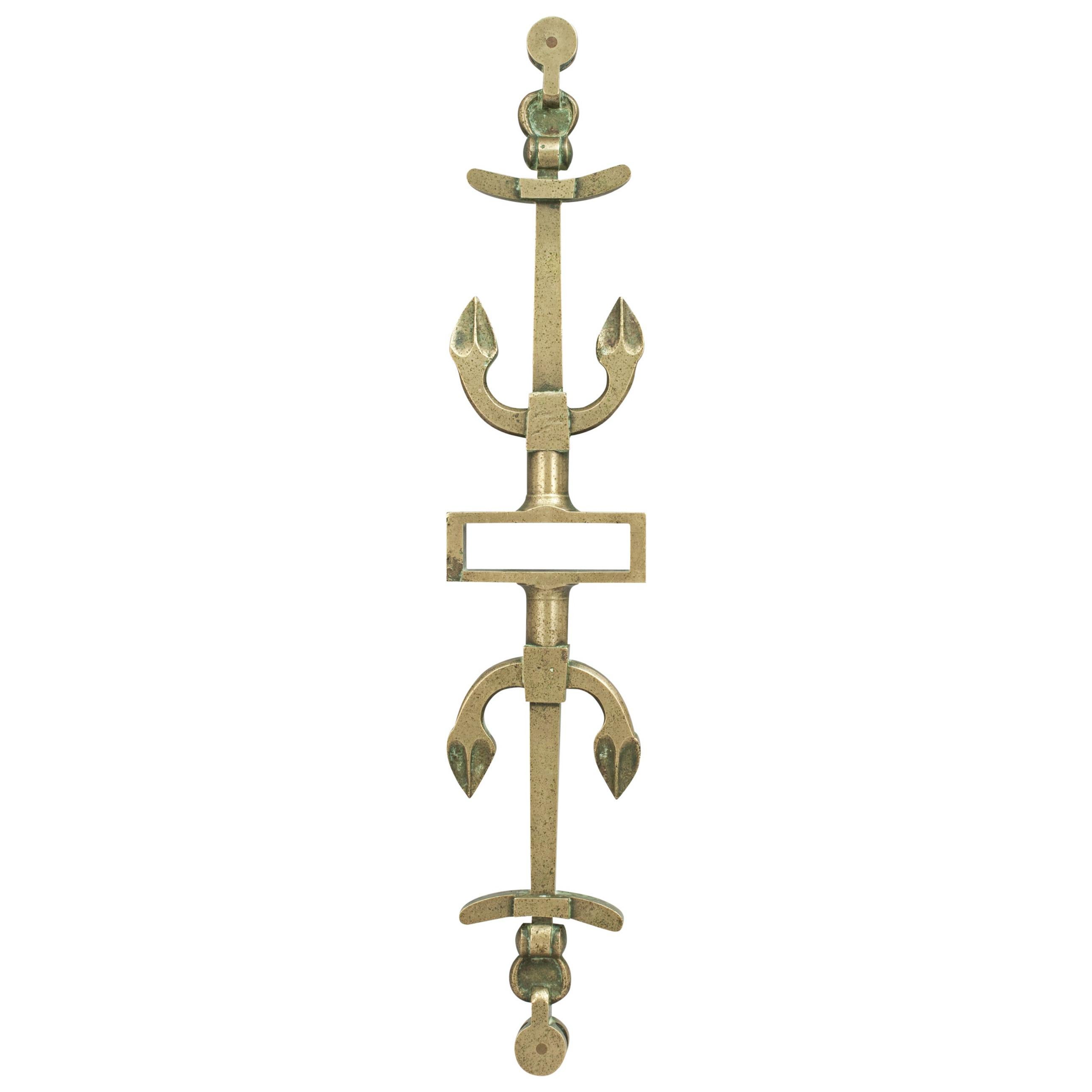 Barre de gouvernail ancien en bronze, intérêt pour l'aviron, la navigation de plaisance et la voile