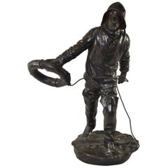 Antique Bronze Sailor by Henryk Kossowski