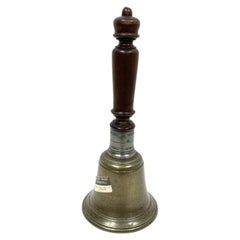 Antique Bronze School Master's Bell With Turned Handle