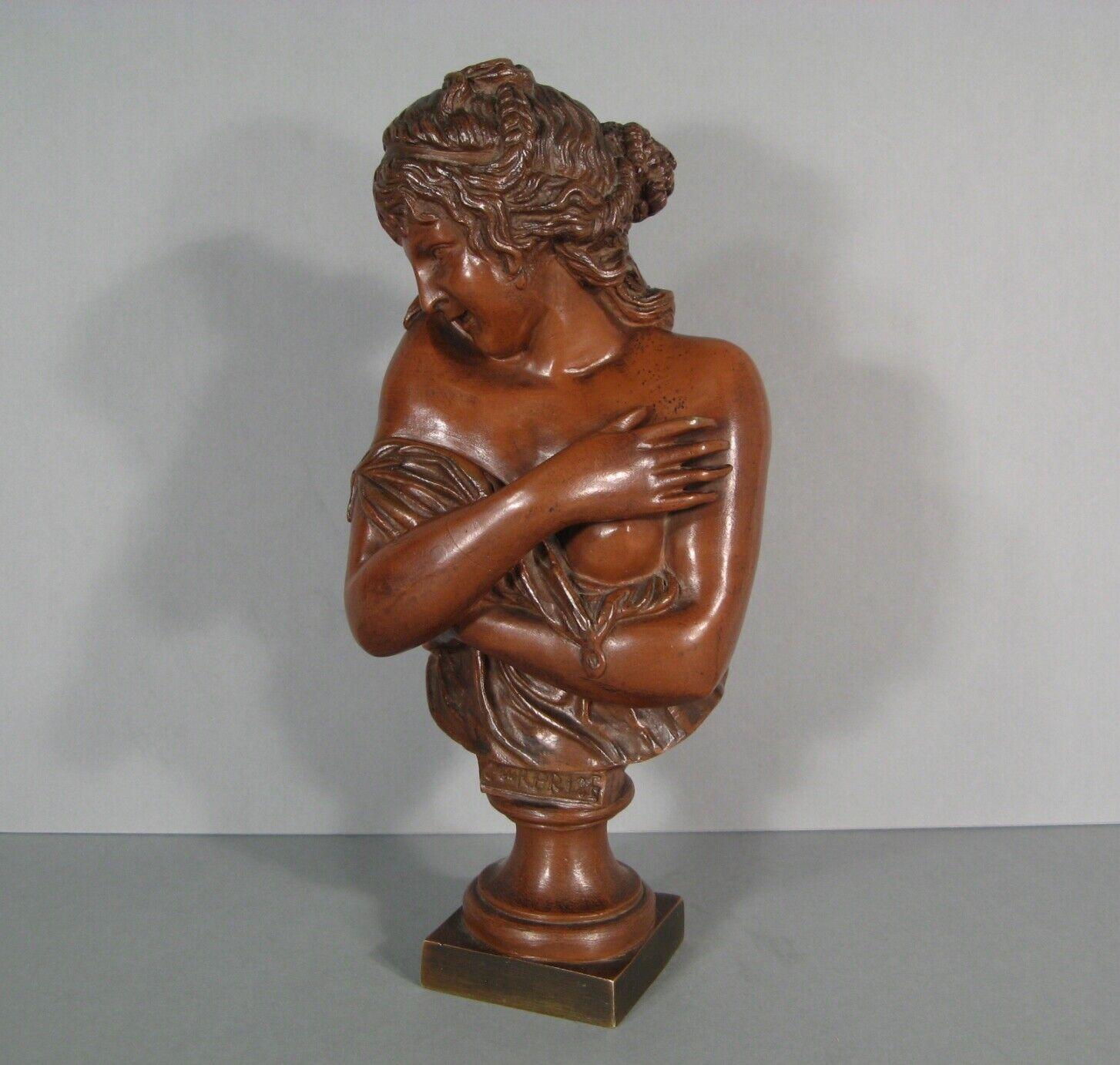 French Antique Bronze Sculpture Bust 