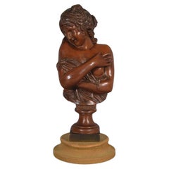 Antique Bronze Sculpture Bust "Surprise" After Houdon, Late 19th century - 1Y193