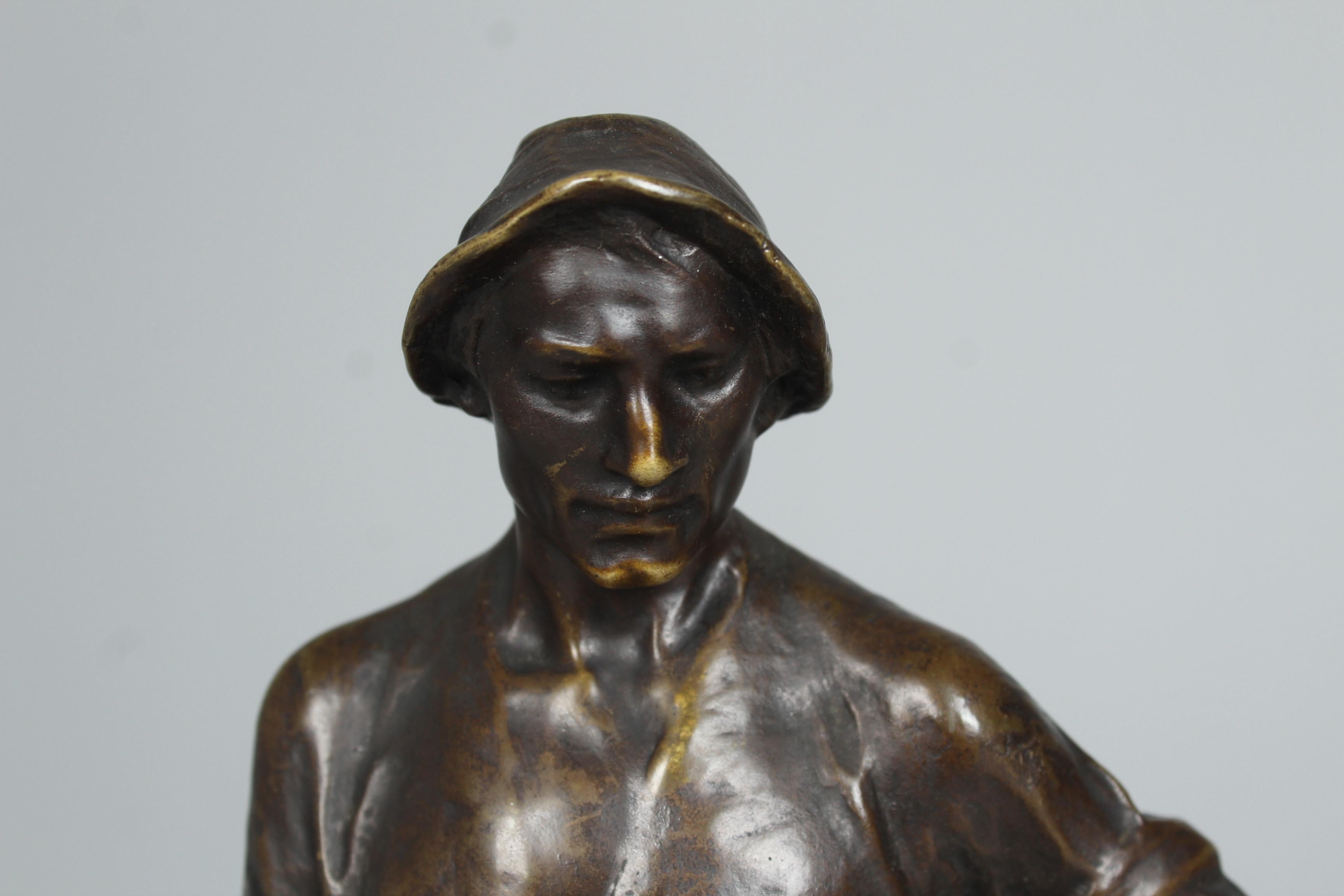 Antique Bronze Sculpture By Adolf Josef Pohl (1872-1930), Blacksmith, Austria For Sale 5