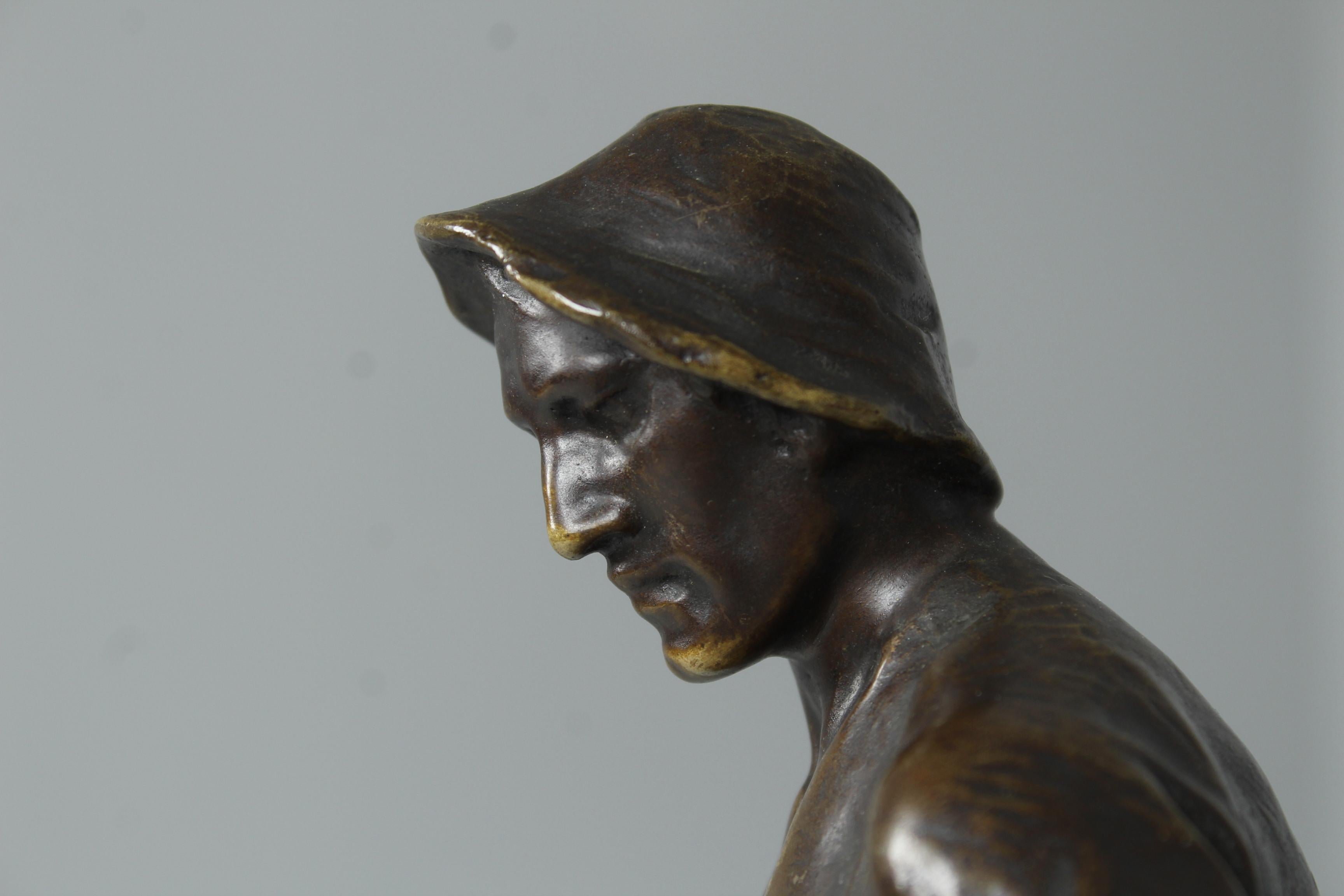 Antique Bronze Sculpture By Adolf Josef Pohl (1872-1930), Blacksmith, Austria For Sale 7