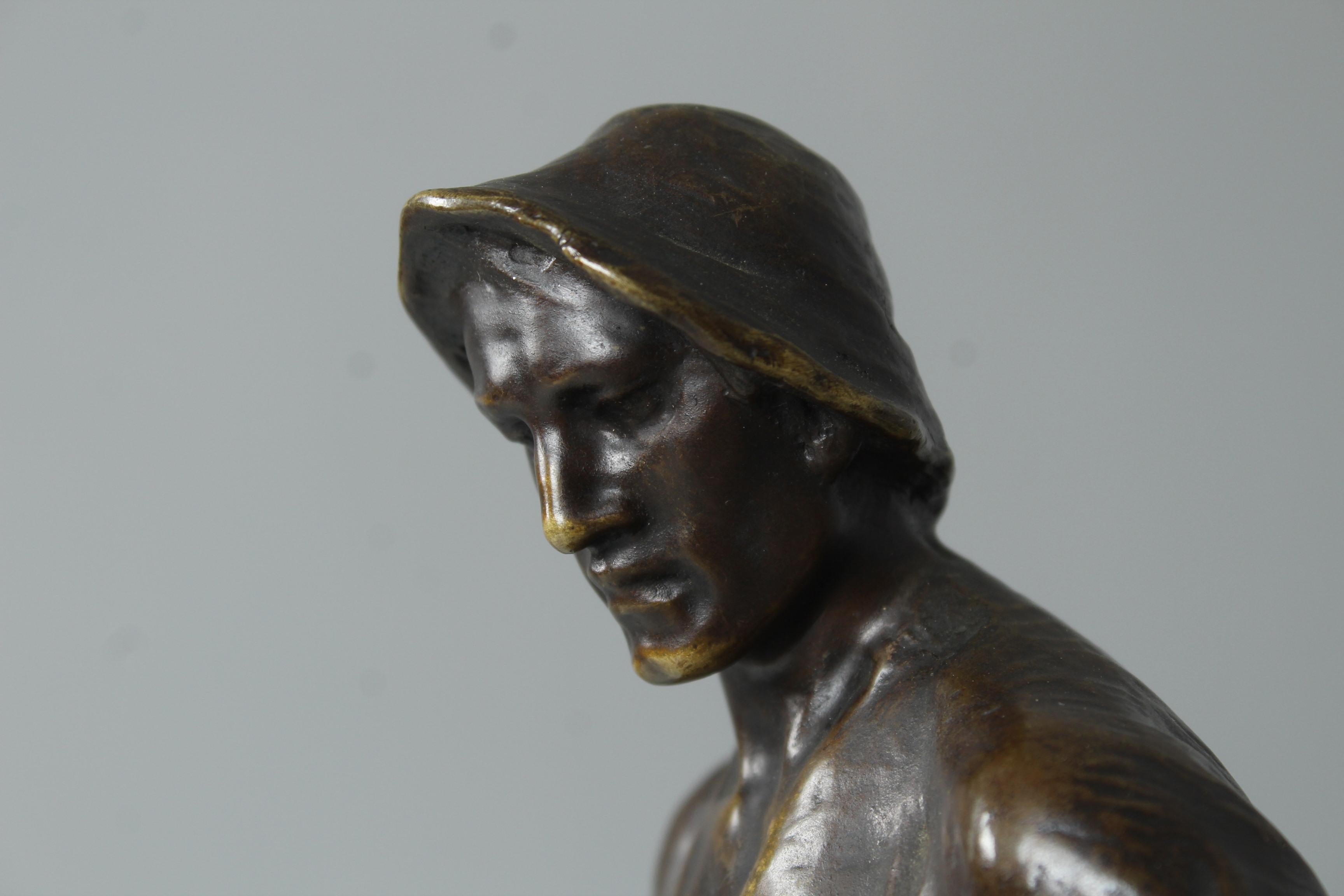 Antique Bronze Sculpture By Adolf Josef Pohl (1872-1930), Blacksmith, Austria For Sale 12