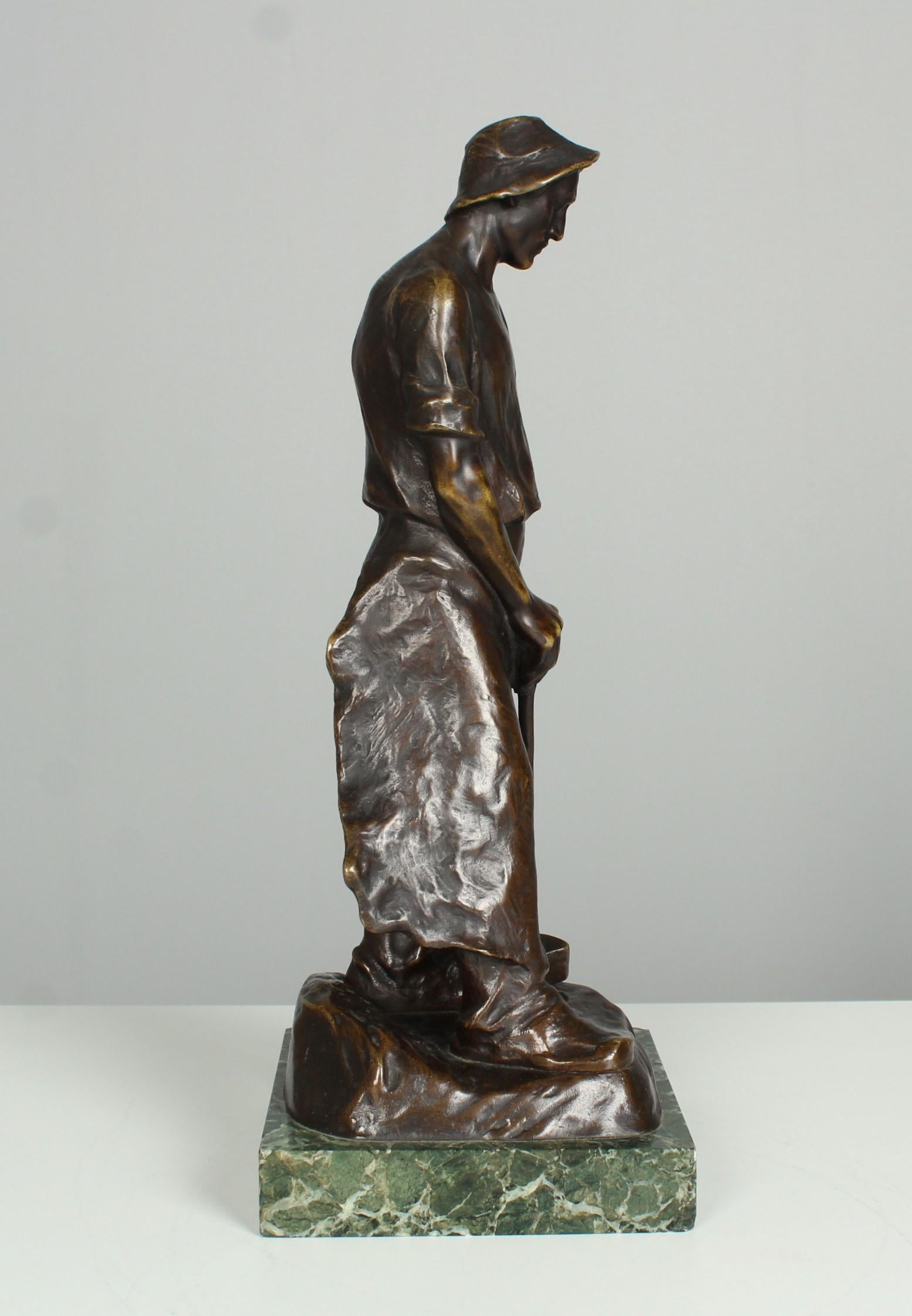 Antique Bronze Sculpture By Adolf Josef Pohl (1872-1930), Blacksmith, Austria For Sale 2