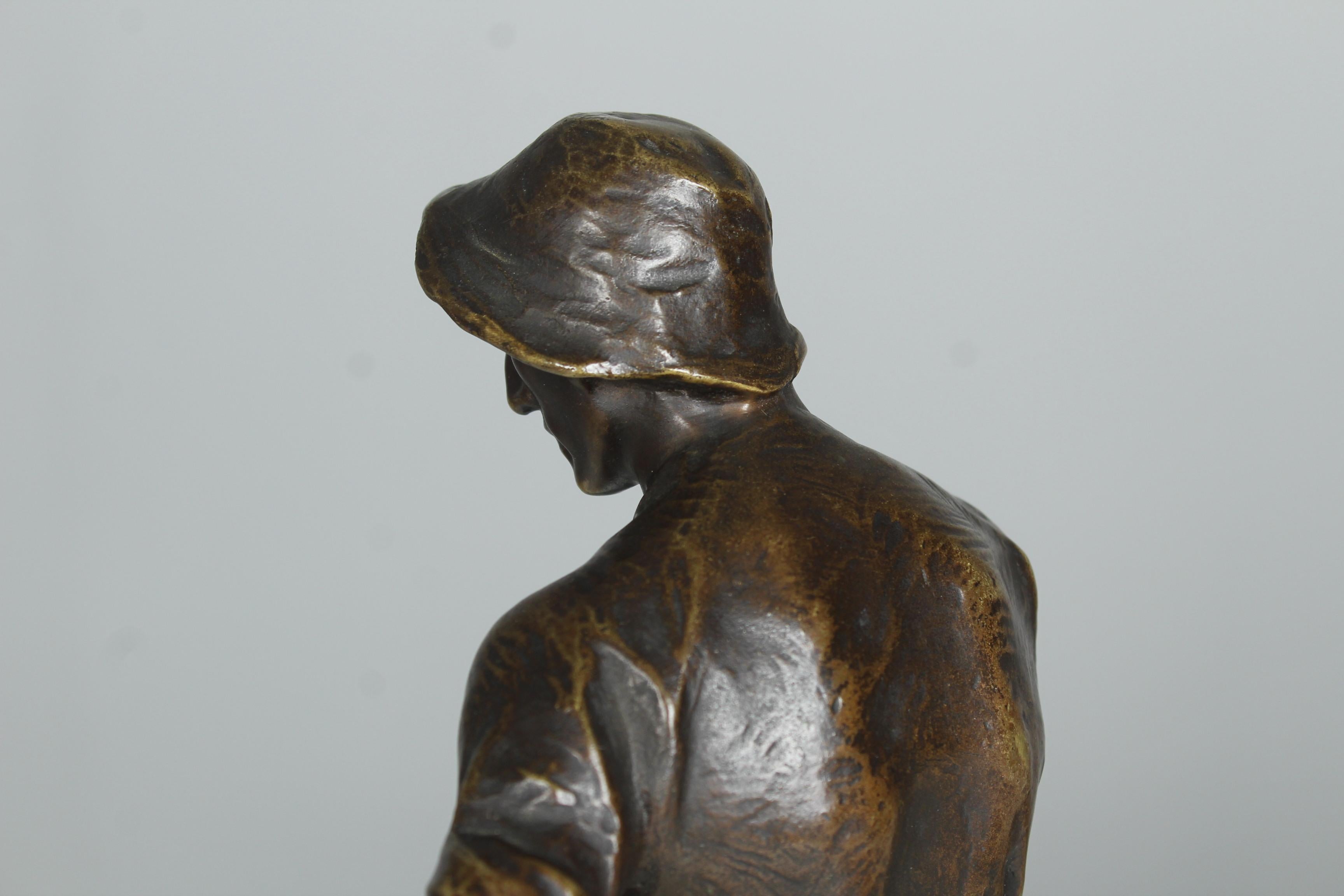 Antique Bronze Sculpture By Adolf Josef Pohl (1872-1930), Blacksmith, Austria For Sale 3