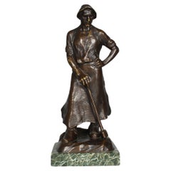Used Bronze Sculpture By Adolf Josef Pohl (1872-1930), Blacksmith, Austria