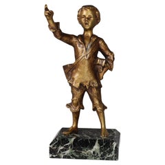 Antique Bronze Sculpture By Henri Godet (1863 - 1937), Paris, 1910s 