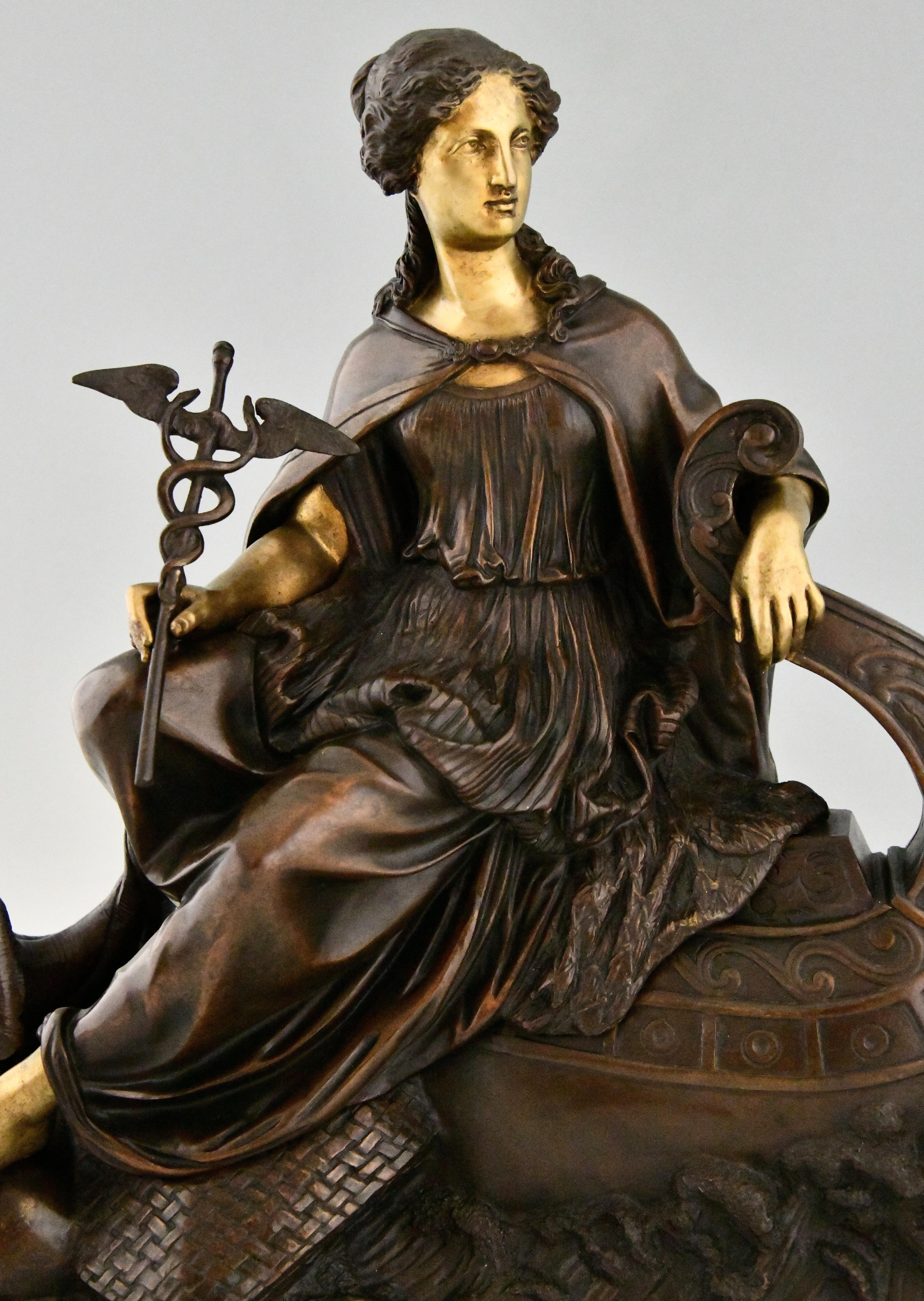 Antique Bronze Sculpture Fortune, Allegory of Sea Trade, France 1870 2