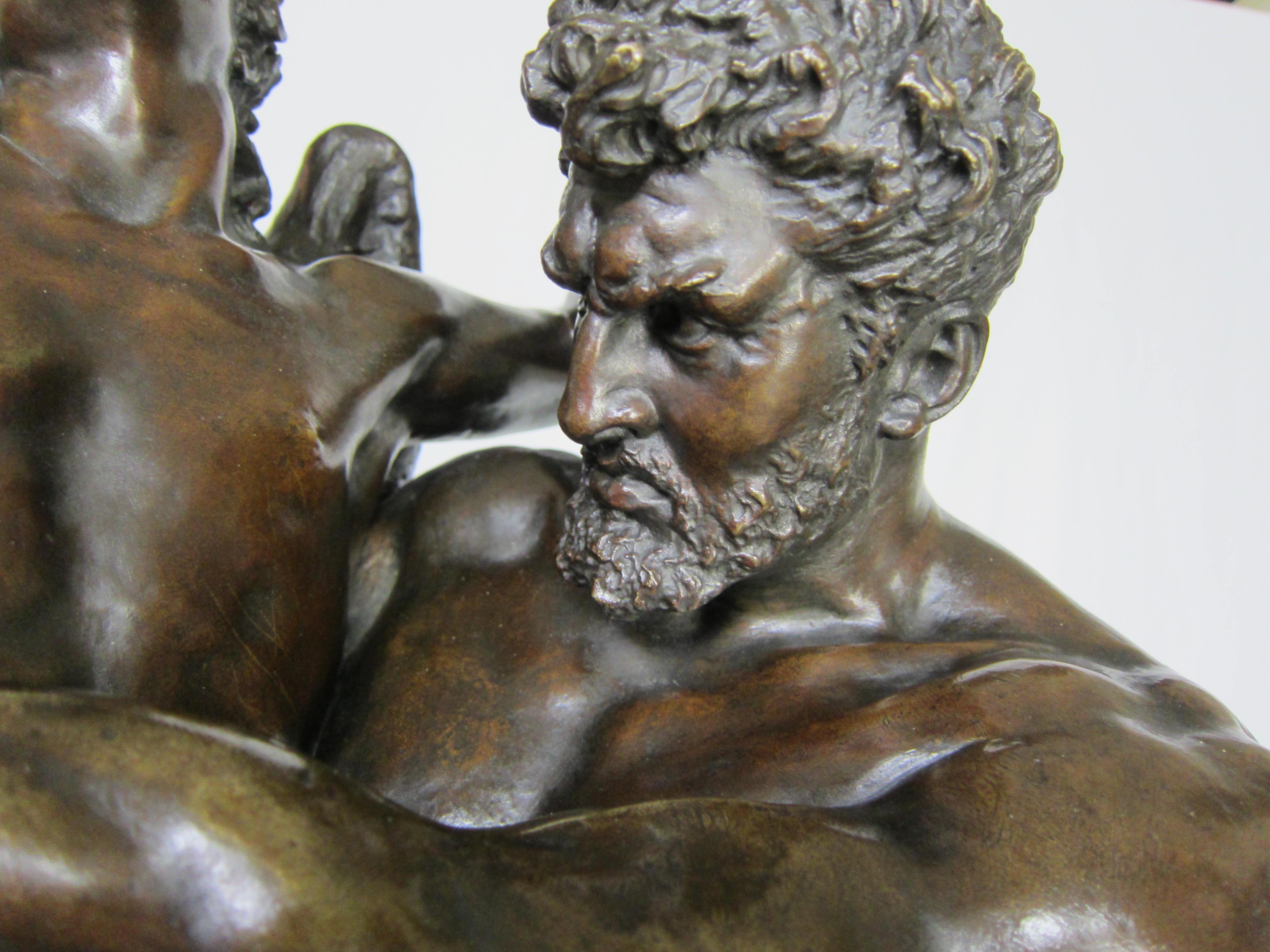 Antique Bronze Sculpture Genius and Brute Force by Cyprien Godebski For Sale 2