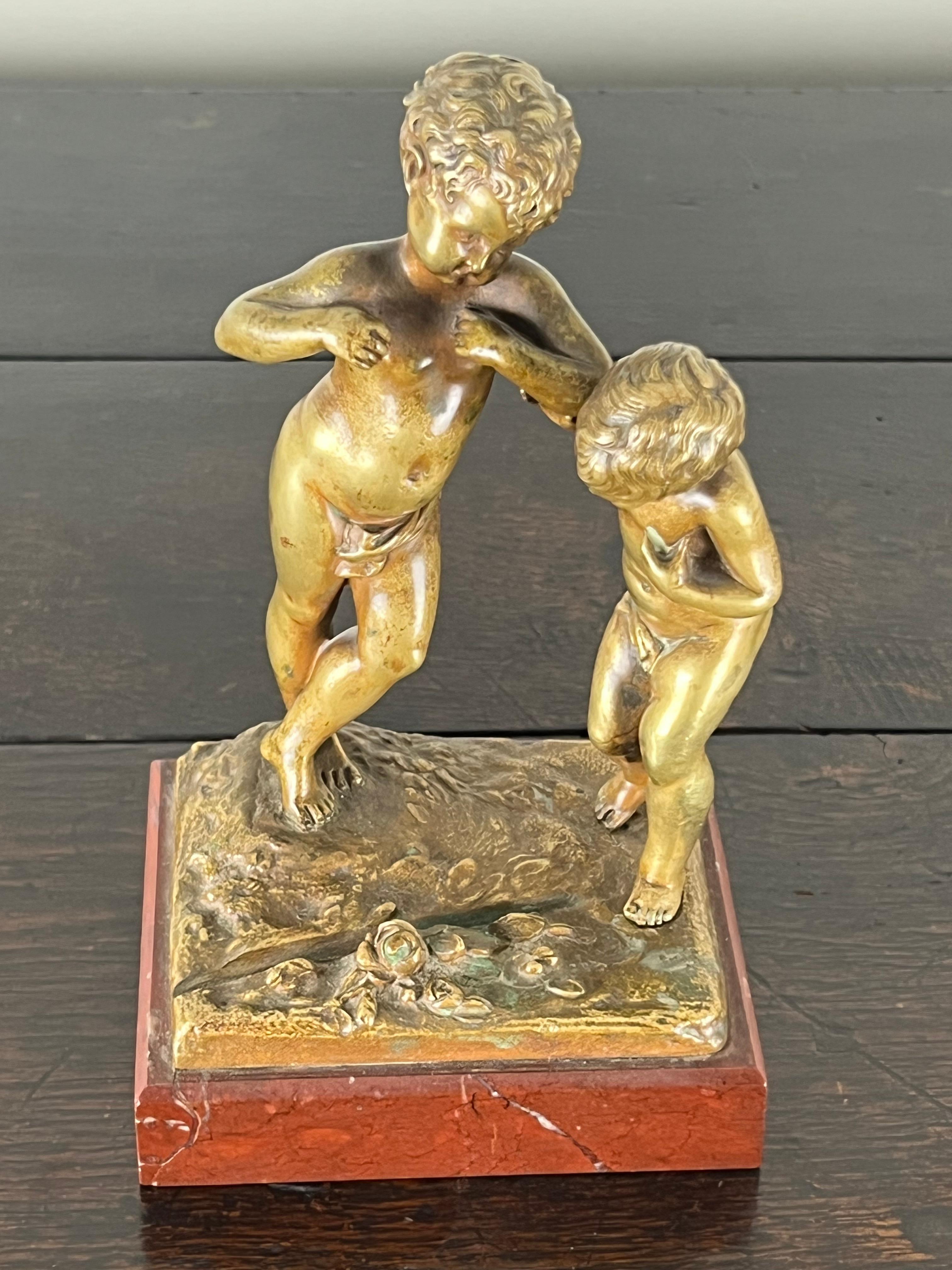 Antique Bronze Sculpture “Jeunes Garcons” by Louis Kley, French 1833-1911 For Sale 2