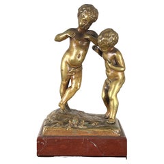 Antique Bronze Sculpture “Jeunes Garcons” by Louis Kley, French 1833-1911