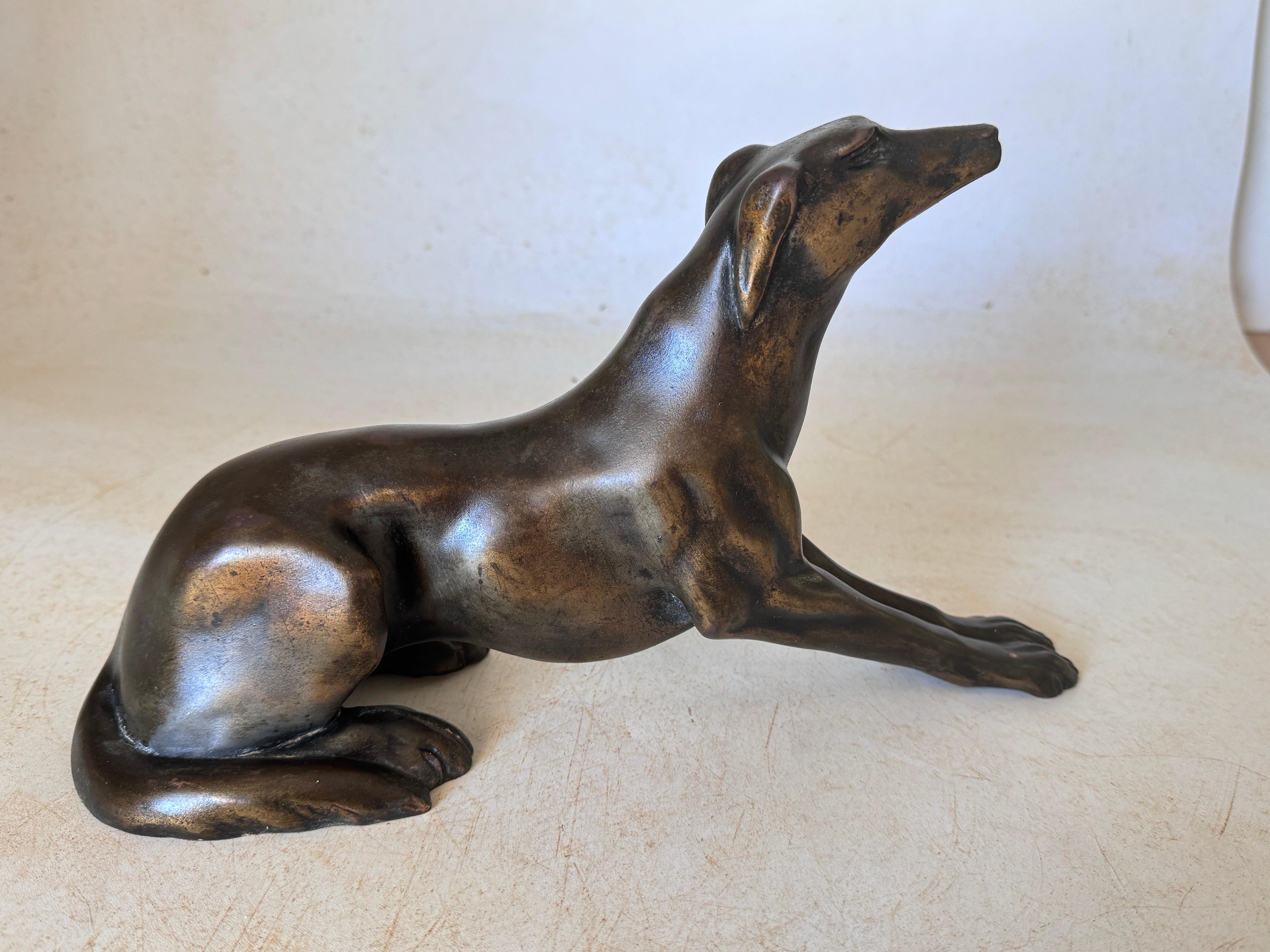 Antique Bronze Sculpture of a Dog in brown Patina, Austria, ca. 1920 For Sale 5
