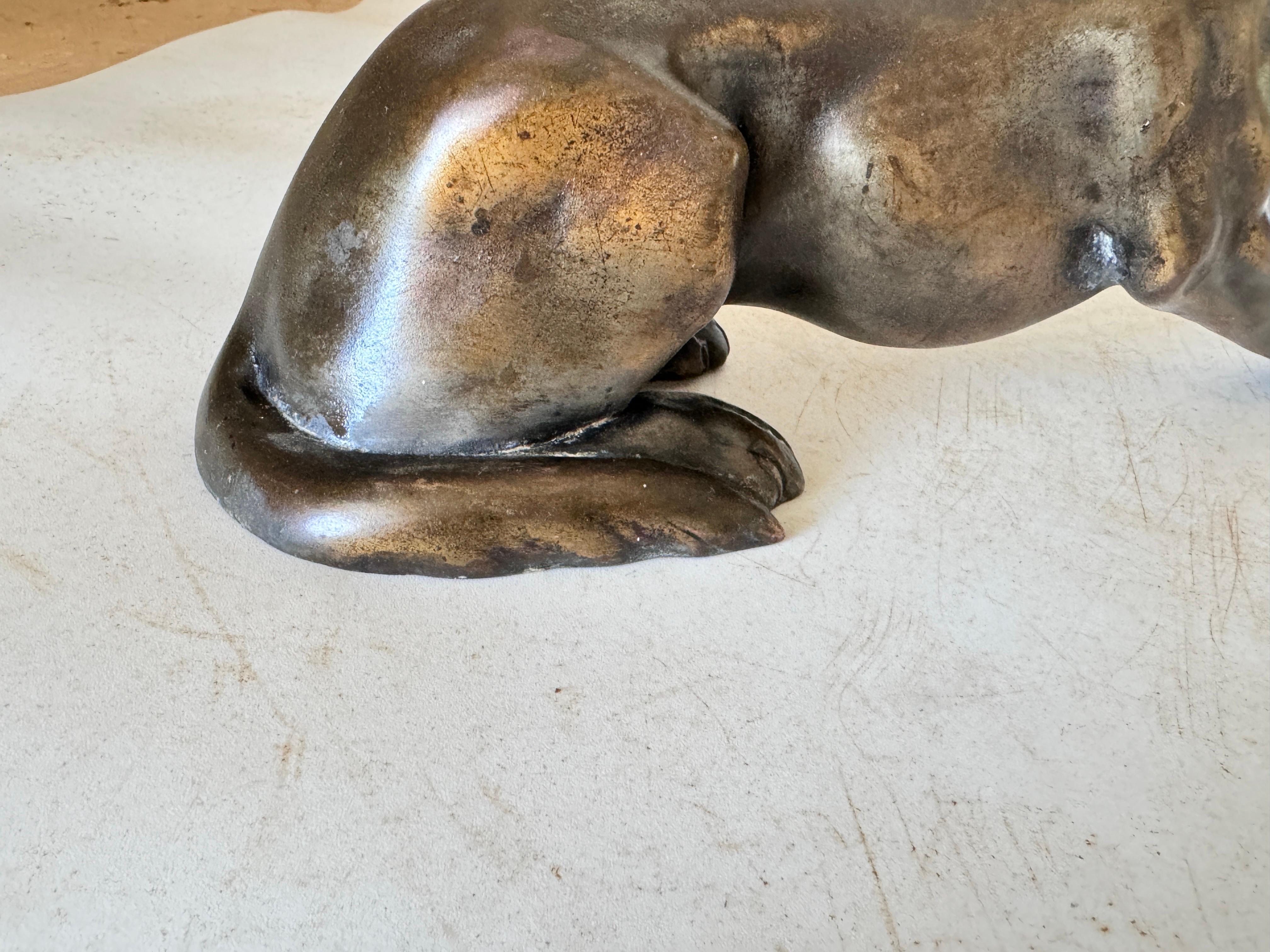 Early 20th Century Antique Bronze Sculpture of a Dog in brown Patina, Austria, ca. 1920 For Sale