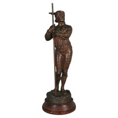 Scultura antica in bronzo di un uomo greco di Léon Perzinka - 1Y213