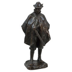 Antique Bronze Sculpture Of A Huntsman